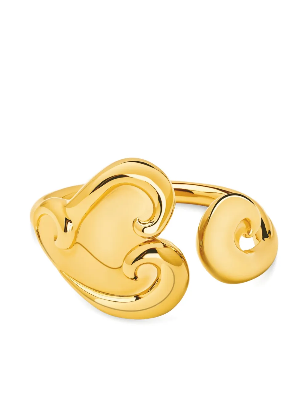 Oscar De La Renta Swirl Heart Cuff Bracelet In Gold