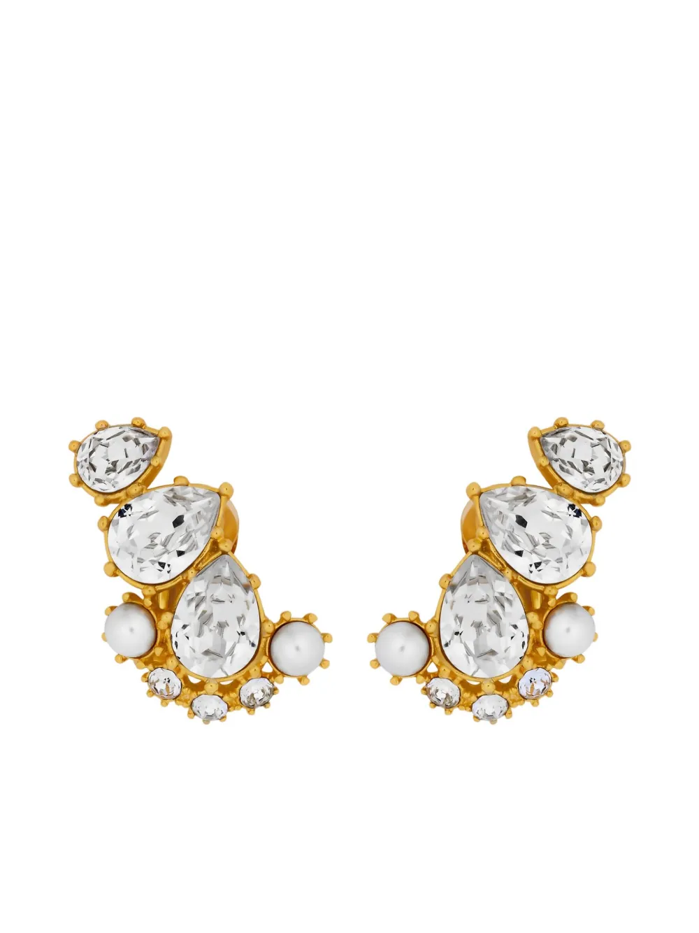 Oscar de la Renta Orecchini pendenti con cristalli - Oro