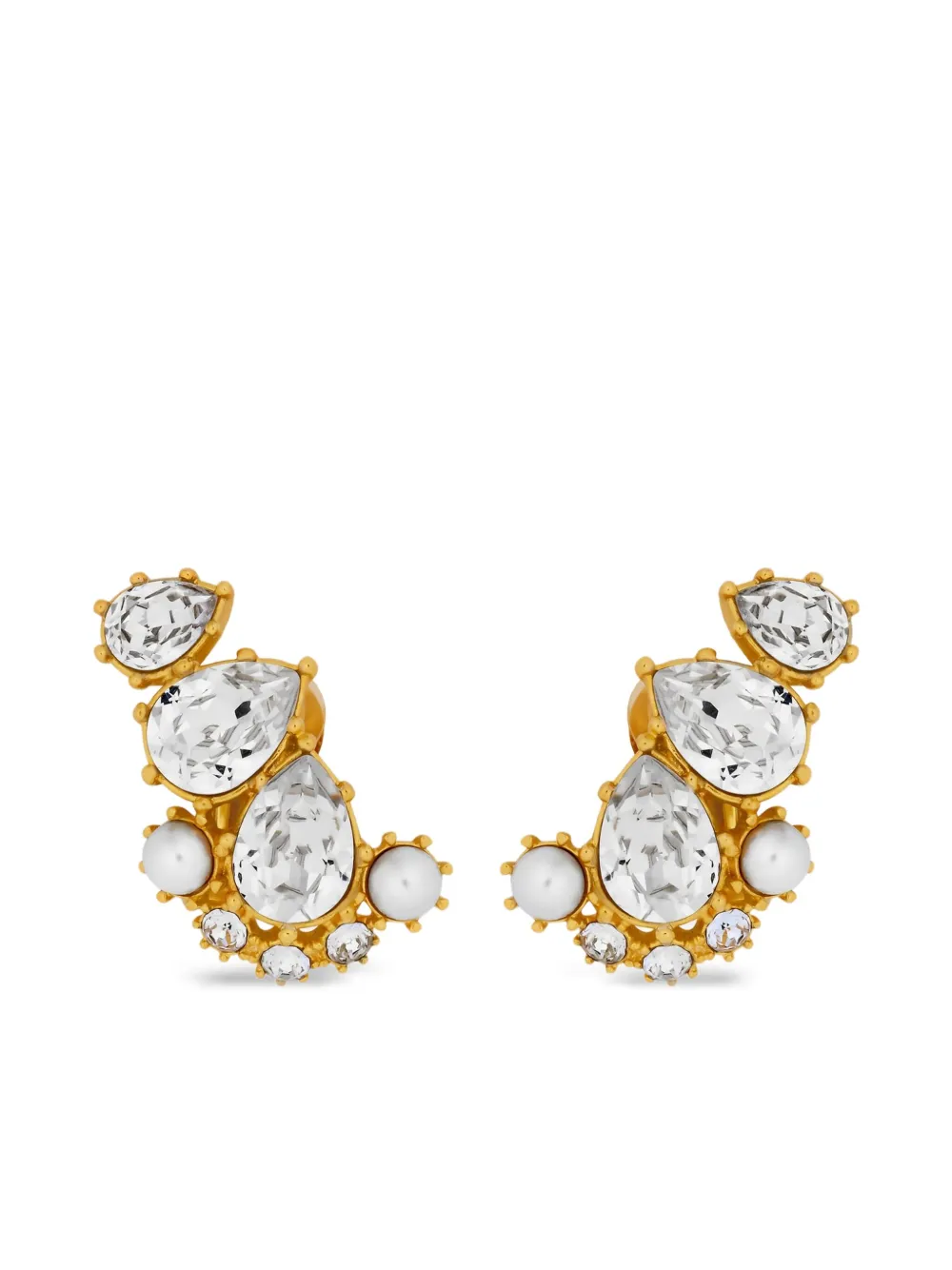 Oscar de la Renta Orecchini pendenti con cristalli - Oro