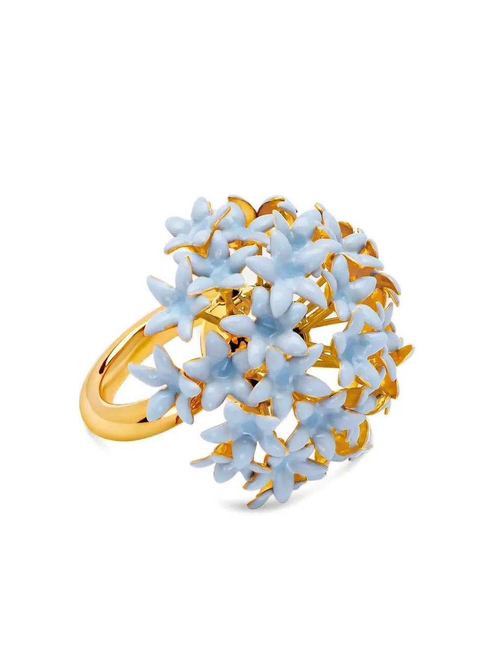 Oscar De La Renta Flower-pompom Ring In Blue