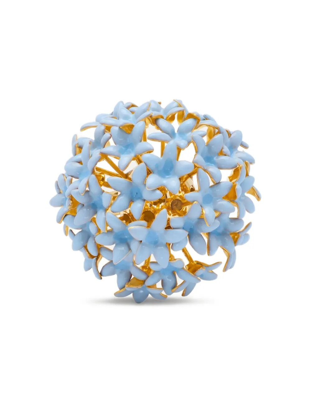 Oscar De La Renta Flower-pompom Ring In Blue