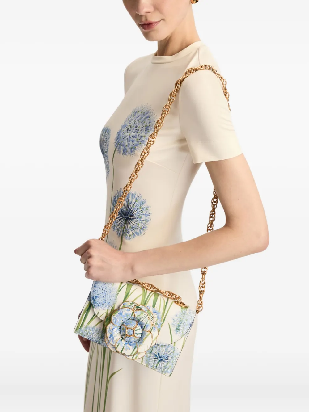 Oscar De La Renta Tro Floral-appliqué Shoulder Bag In Multi