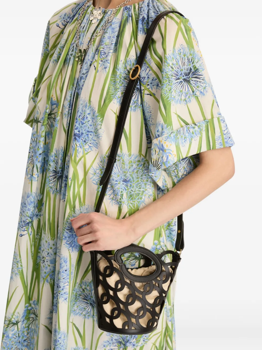 Oscar De La Renta Cut-out Handle Tote Bag In Black