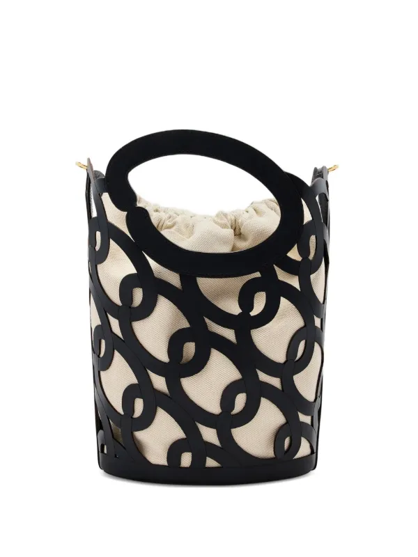 Oscar de la Renta Cut-out Handle Tote Bag in Black