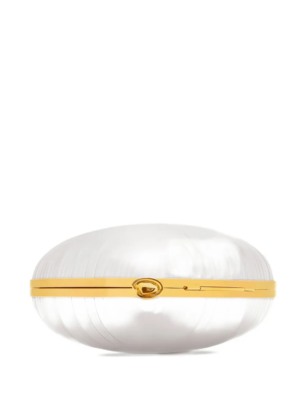Oscar de la Renta Heart Ballon Chain Clutch Bag in Neutrals, view 3