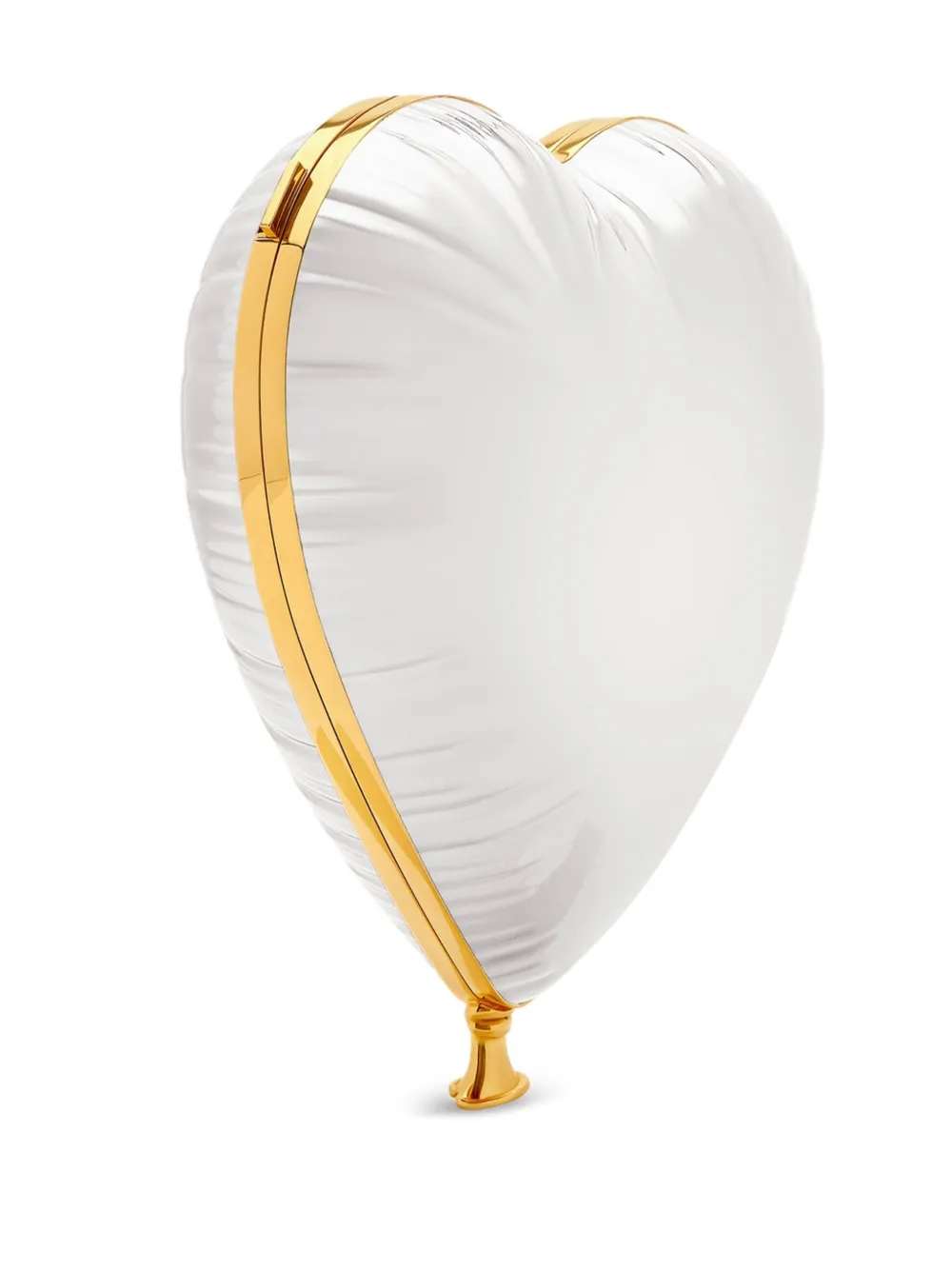 Oscar de la Renta Heart Ballon Chain Clutch Bag in Neutrals, view 5
