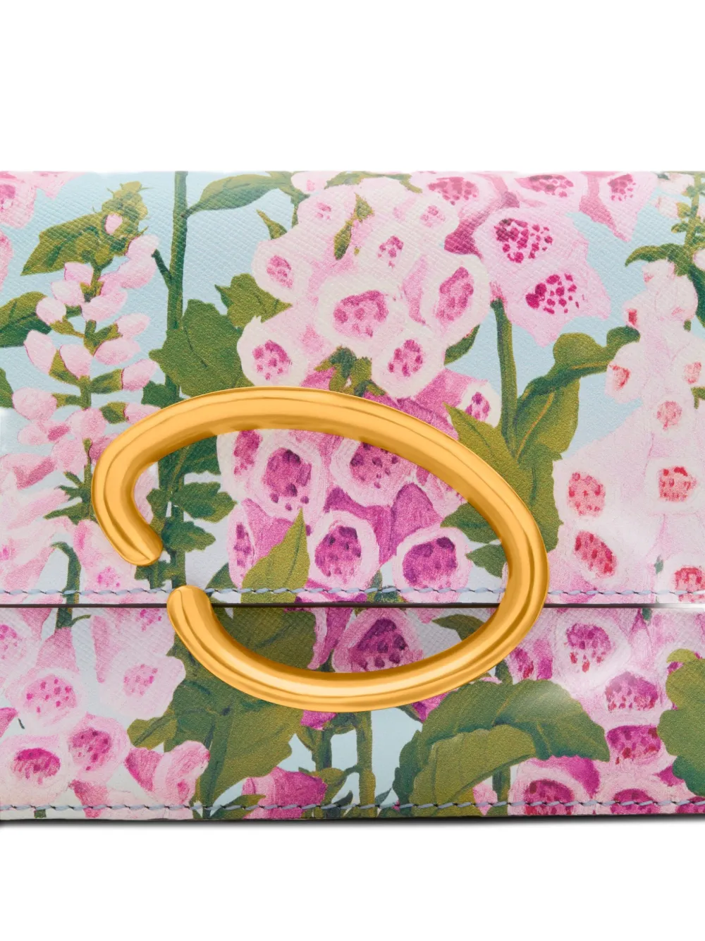 Oscar De La Renta O Pochette Floral Chain Shoulder Bag In Pink