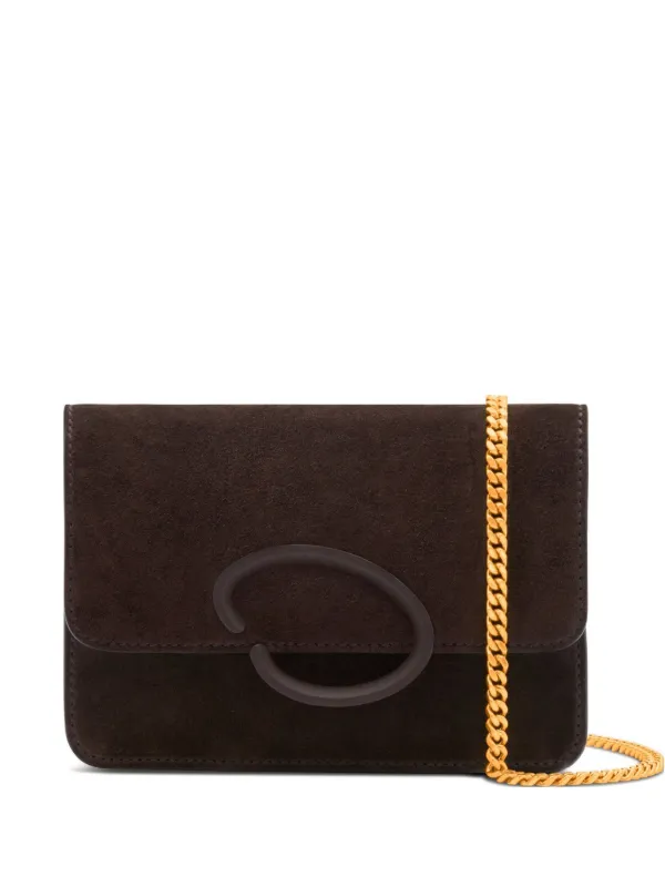 Oscar de la Renta O Pochette Chain Shoulder Bag in Brown