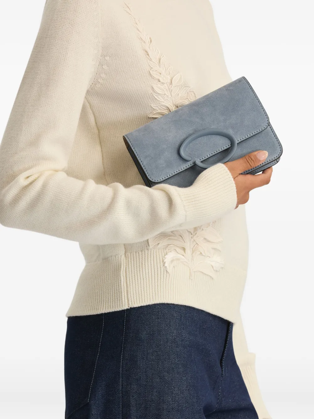 Oscar De La Renta O Pochette Schultertasche In Blue