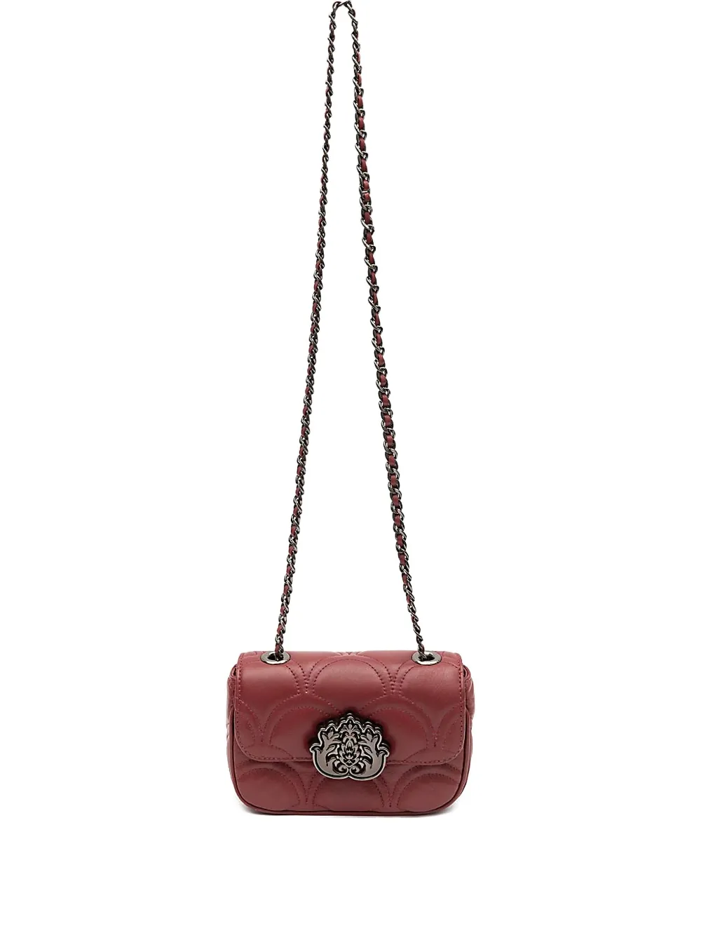 &isla Sirena Quilted Emblem Chain Shoulder Bag In Red