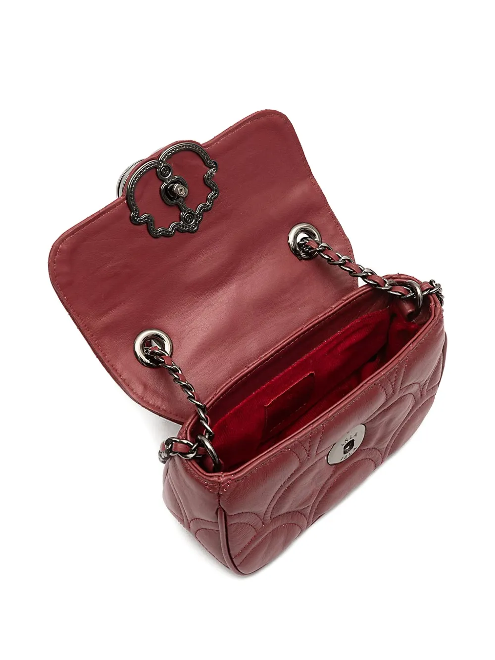 &isla Sirena Quilted Emblem Chain Shoulder Bag In Red