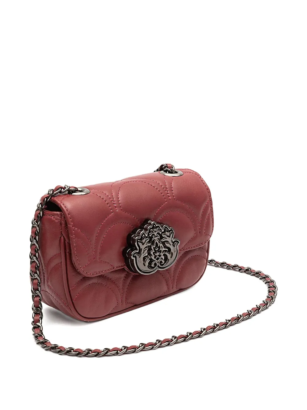 &isla Sirena Quilted Emblem Chain Shoulder Bag In Red
