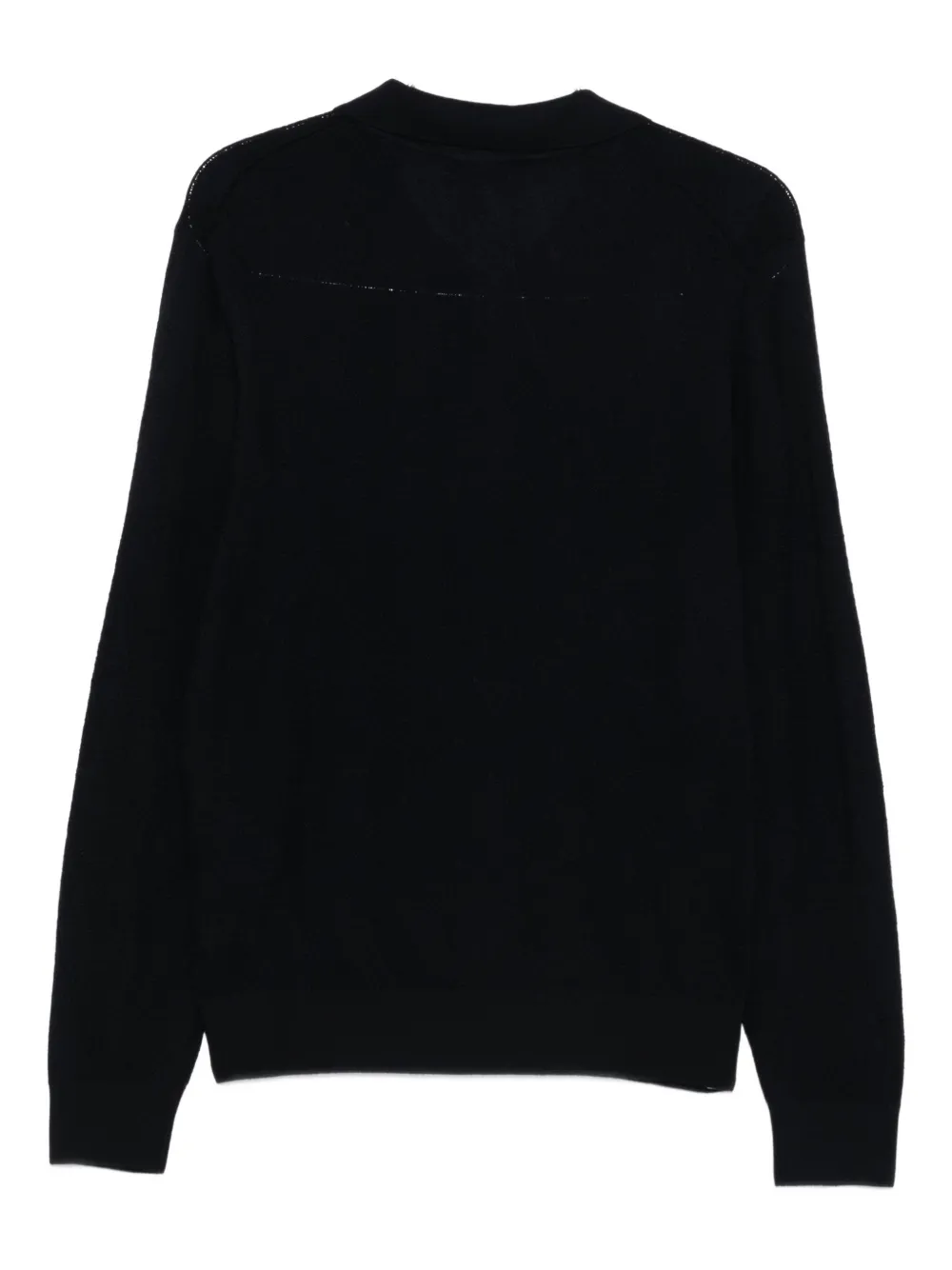 Boglioli polo-collar wool T-shirt - Zwart