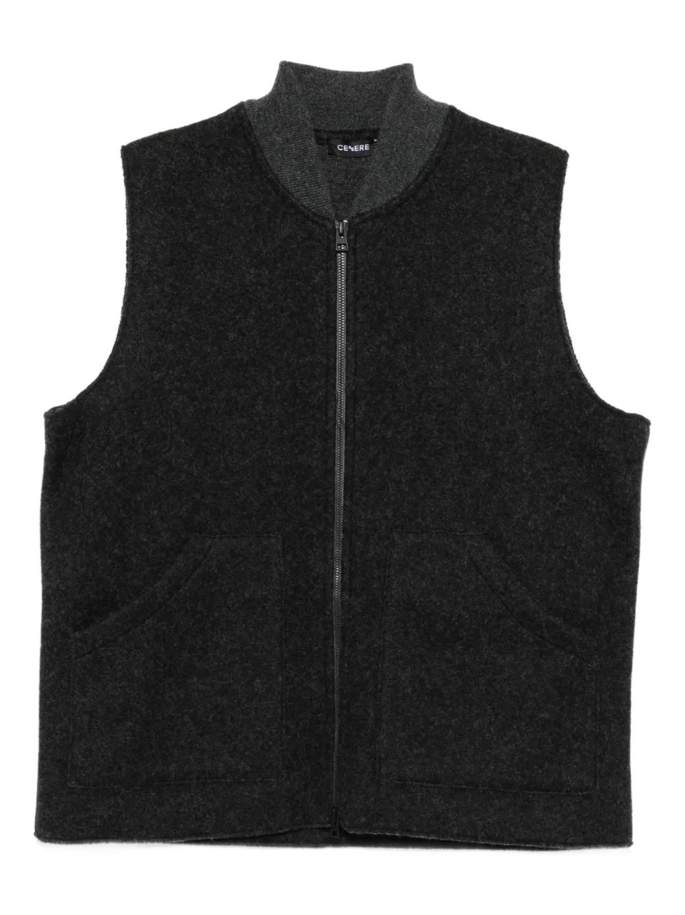 Cenere GB zip-up patch-pocket vest | Black | Image 1