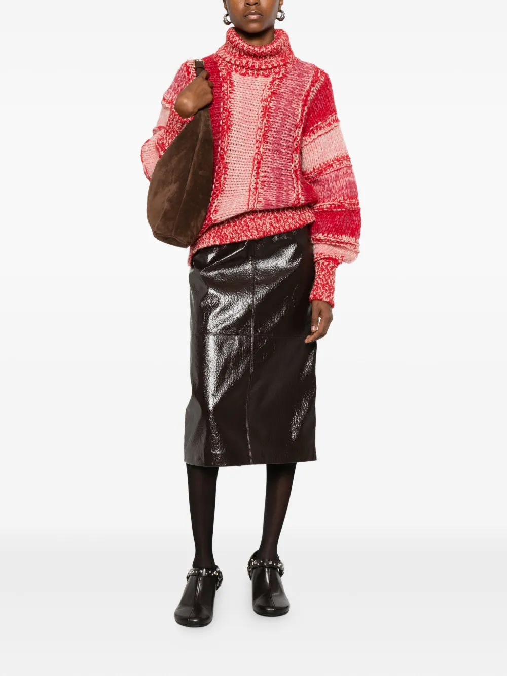 Roberto Collina Striped High-neck Sweater In Multi