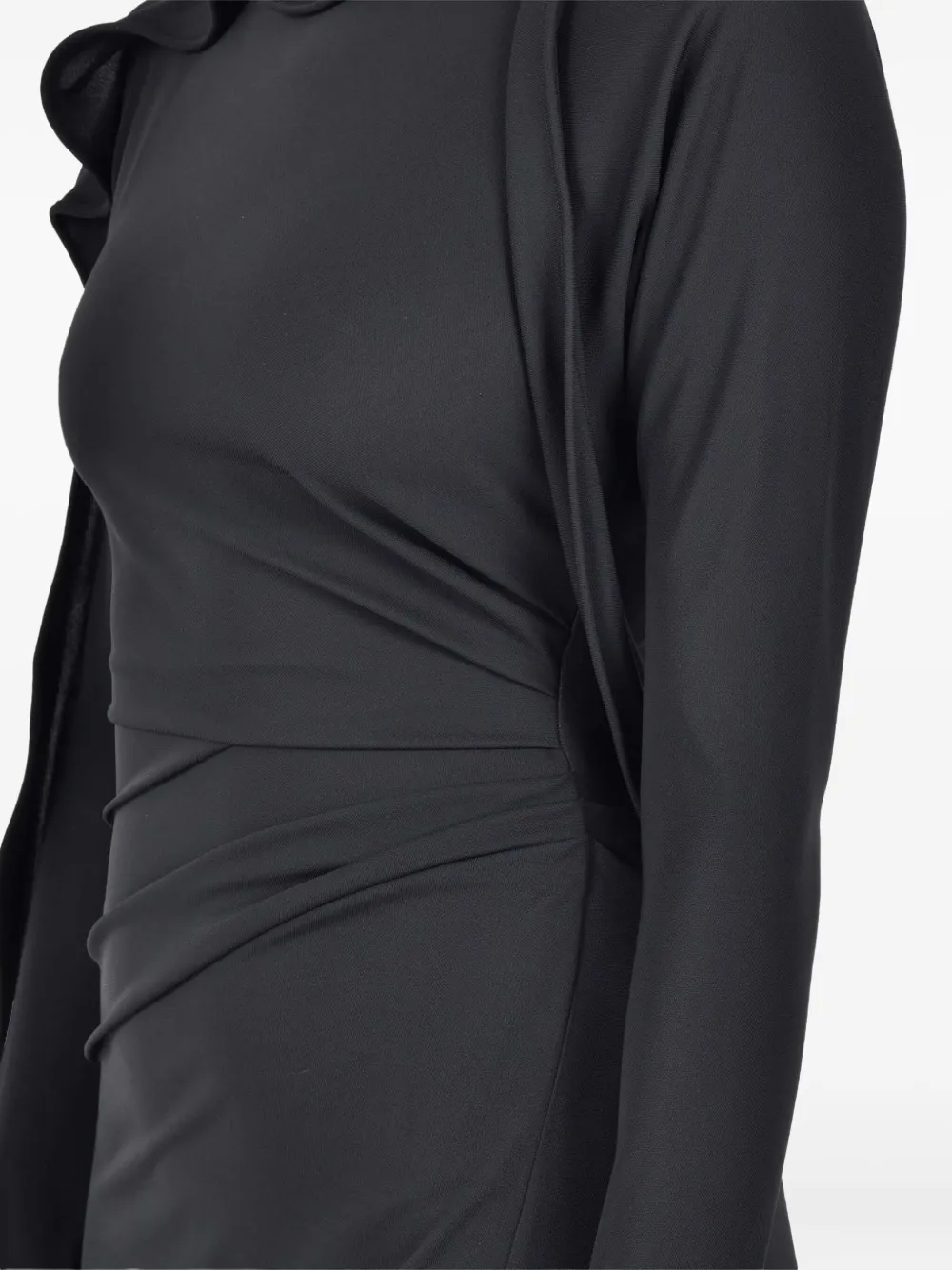 Victoria Beckham Ruffled-detail Maxi Dress In Black
