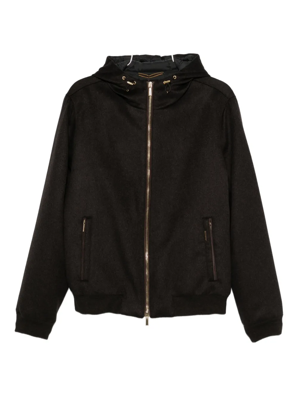 Moorer zip-up hooded jacket | Brown | Image 1