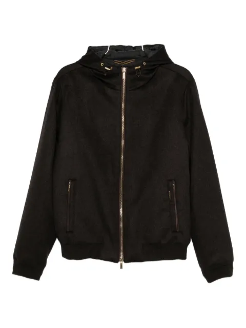 Moorer zip-up hooded jacket