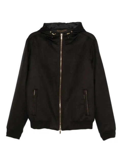 Moorer zip-up hooded jacket