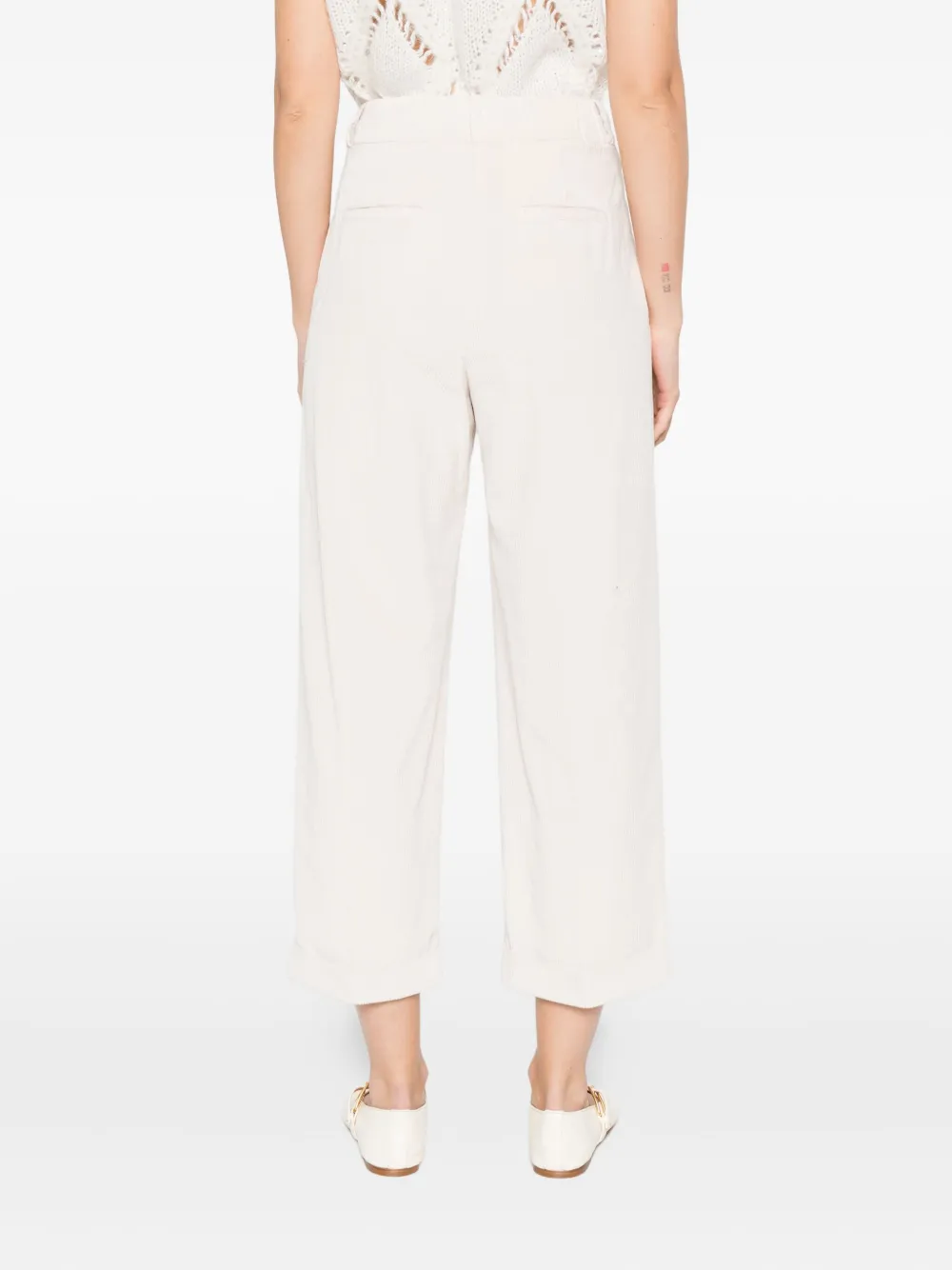 Peserico Corduroy Tapered Trousers In White