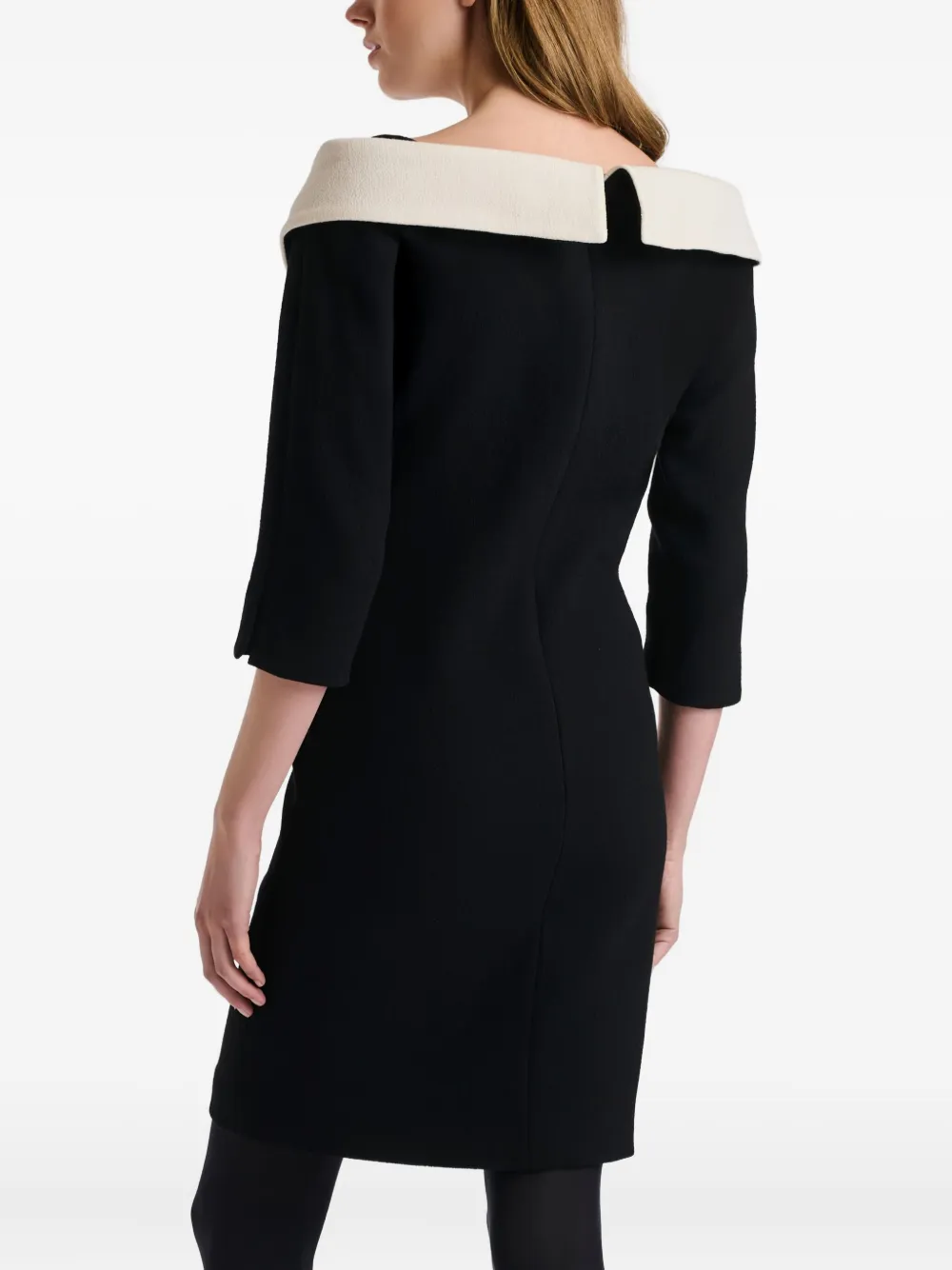 WEILL PARIS Crêpe mini-jurk met stippen Zwart