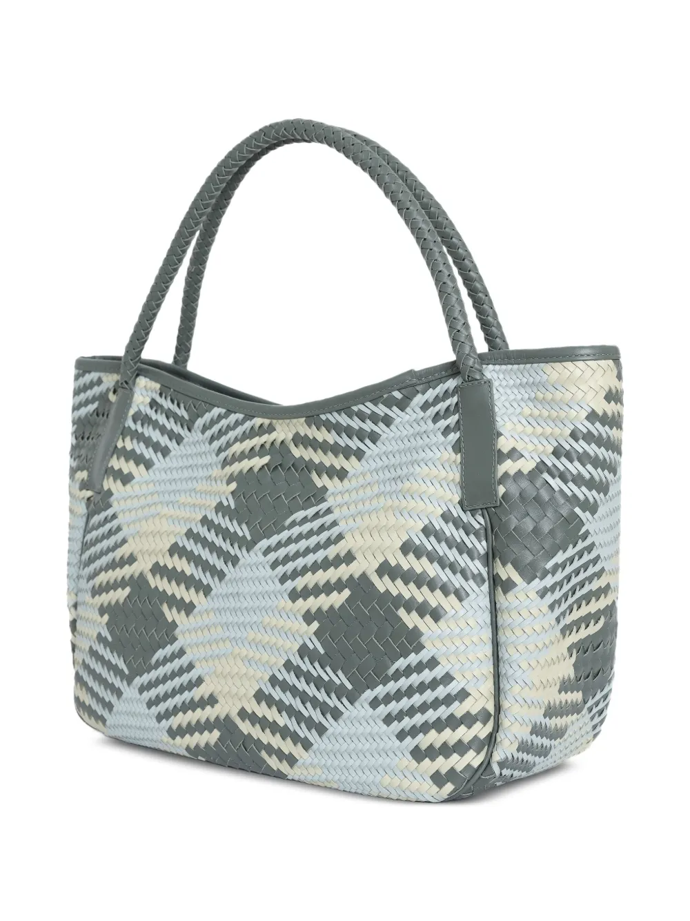 Sarah Chofakian Nougat schoudertas met geweven handgreep Grijs