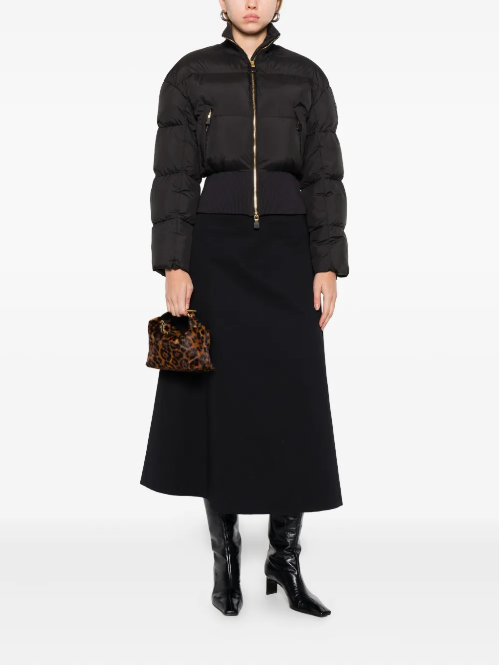 Elisabetta Franchi Zip-fastening Puffer Jacket In Black