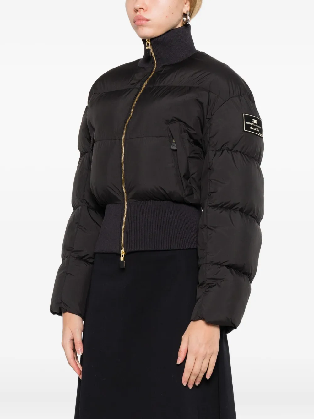 Elisabetta Franchi Zip-fastening Puffer Jacket In Black