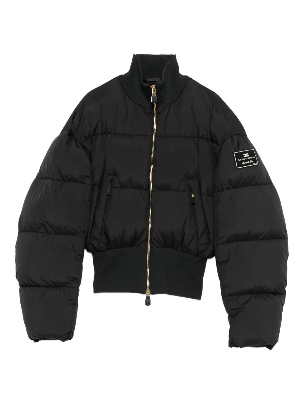 Elisabetta Franchi Zip-fastening Puffer Jacket In Black