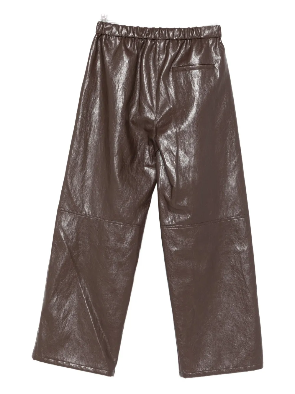 Antonelli leather elasticated trousers - Bruin