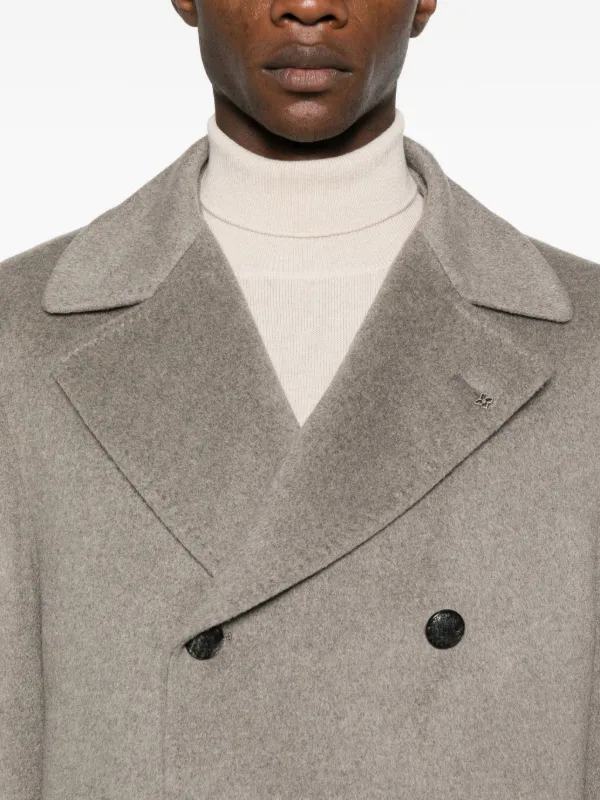【美品】TAGLIATORE グレージュ　ダブルブレストコート　48 Tagliatore ダブルコート | グレー | FARFETCH JP