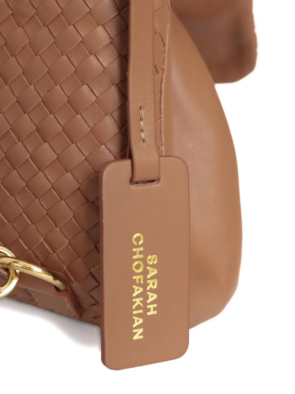 Sarah Chofakian Express Woven Backpack Bag In Brown