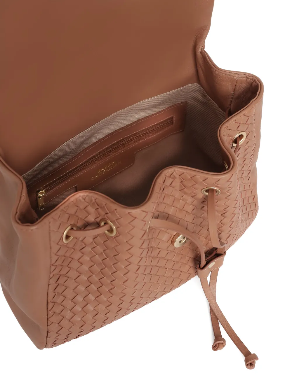 Sarah Chofakian Express Woven Backpack Bag In Brown