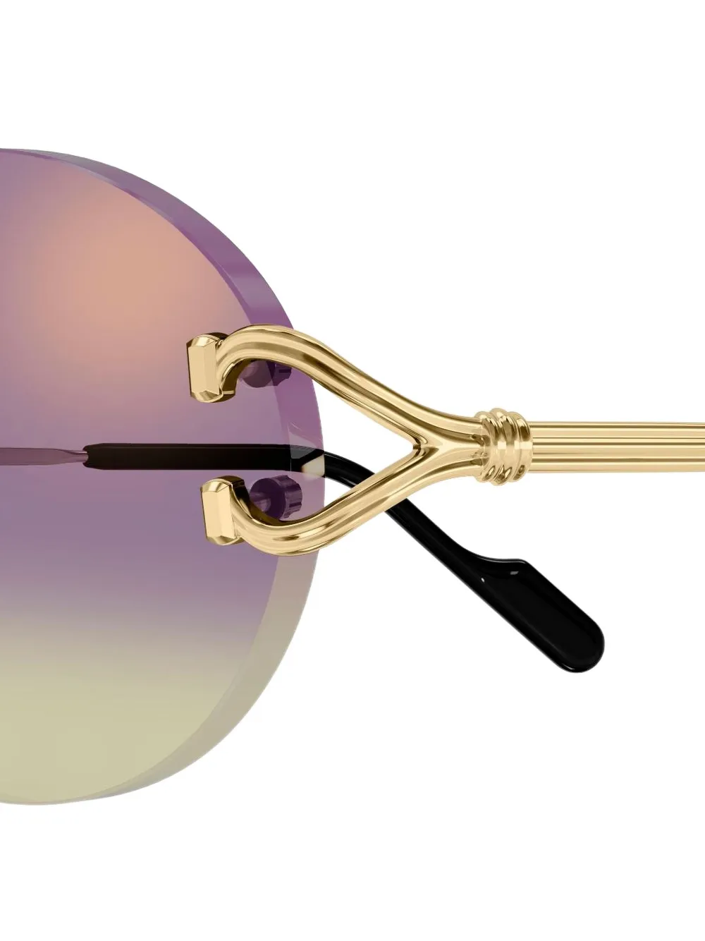 Cartier Eyewear Zonnebril met rond montuur Goud