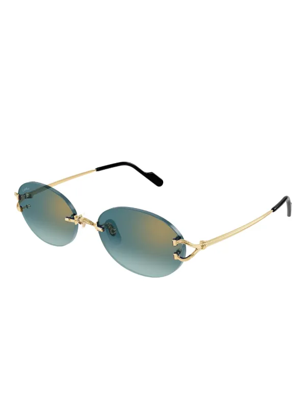 Cartier カルティエ サングラス ラウンドフレーム Cartier Eyewear ラウンドフレーム サングラス | ゴールドトーン