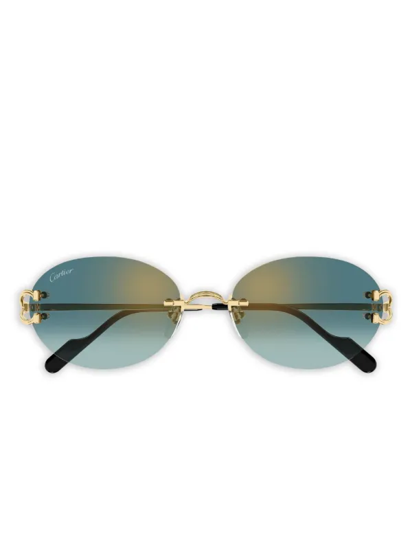 Cartier Eyewear ラウンドフレーム サングラス | ゴールドトーン 
