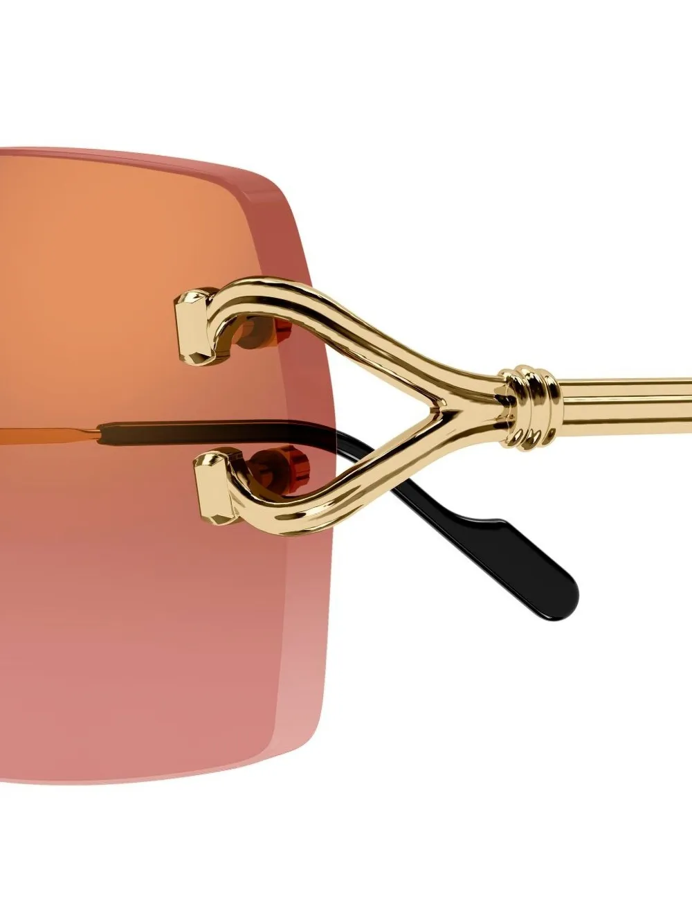 Cartier Eyewear Zonnebril met rond montuur Goud