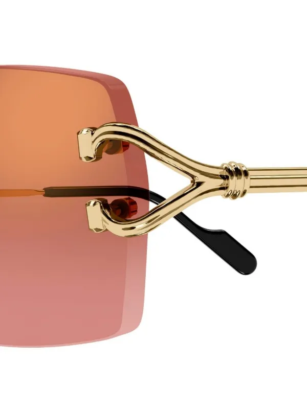 Cartier Eyewear ラウンドフレーム サングラス | ゴールドトーン