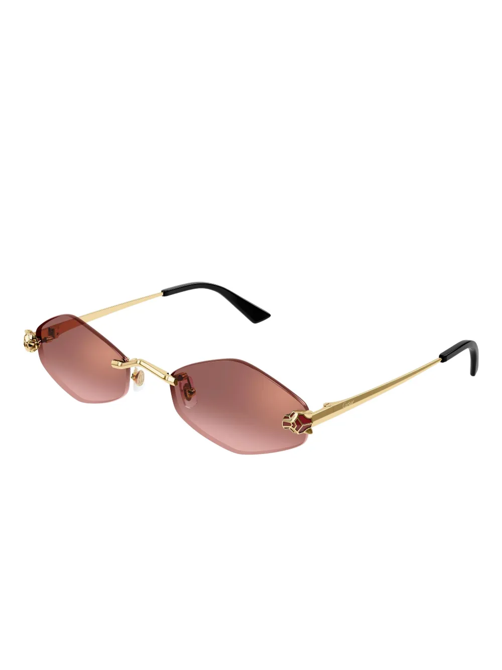 Cartier Eyewear Panthère zonnebril met geometrisch montuur - Goud