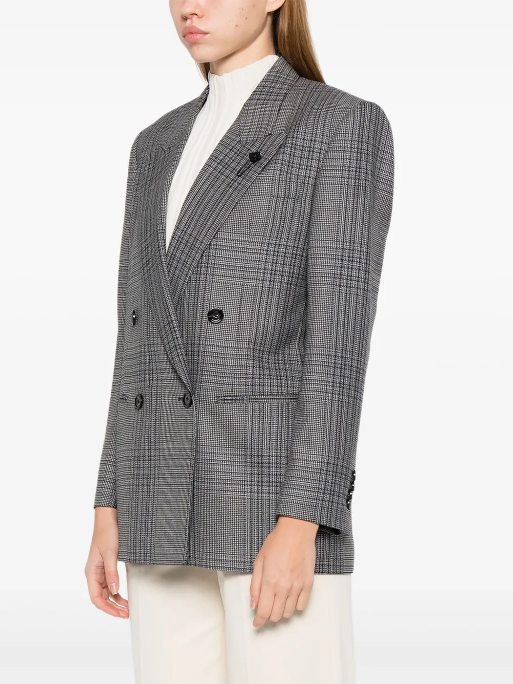 Lardini Geruite blazer Grijs