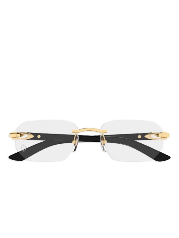 Cartier Eyewear リムレスメガネフレーム | ブラック | FARFETCH JP