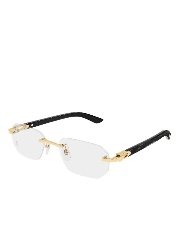 Cartier Eyewear リムレスメガネフレーム | ブラック | FARFETCH JP