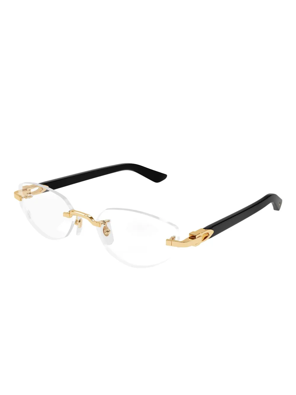 Cartier Geometric-frame Rimless Glasses In Black