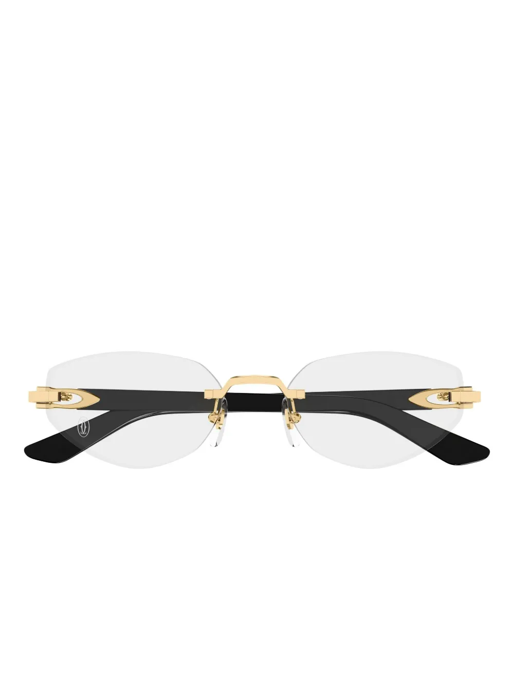 Cartier Eyewear geometric-frame rimless glasses | Black | Image 1