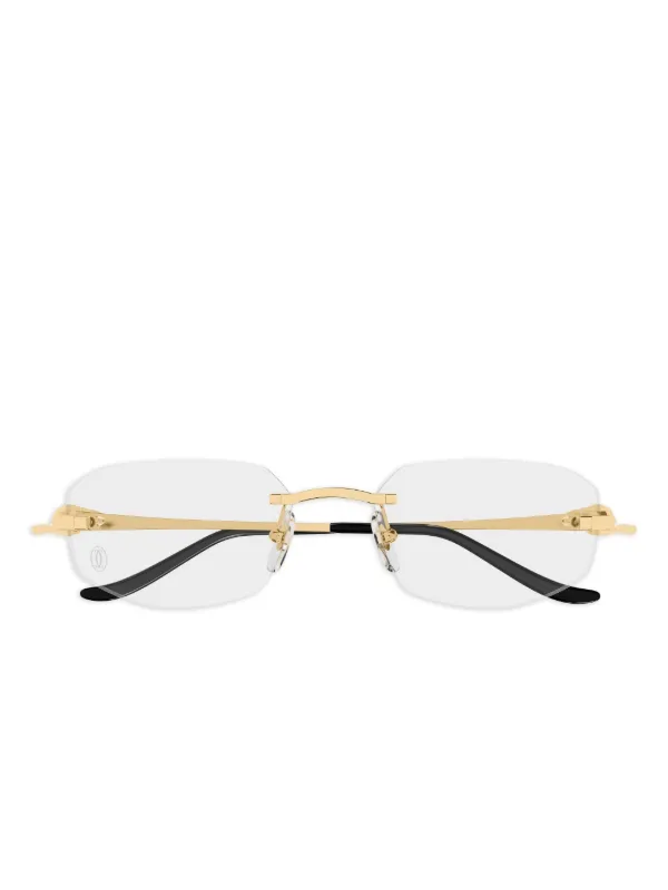Cartier Eyewear パンテール リムレス メガネフレーム | ゴールド
