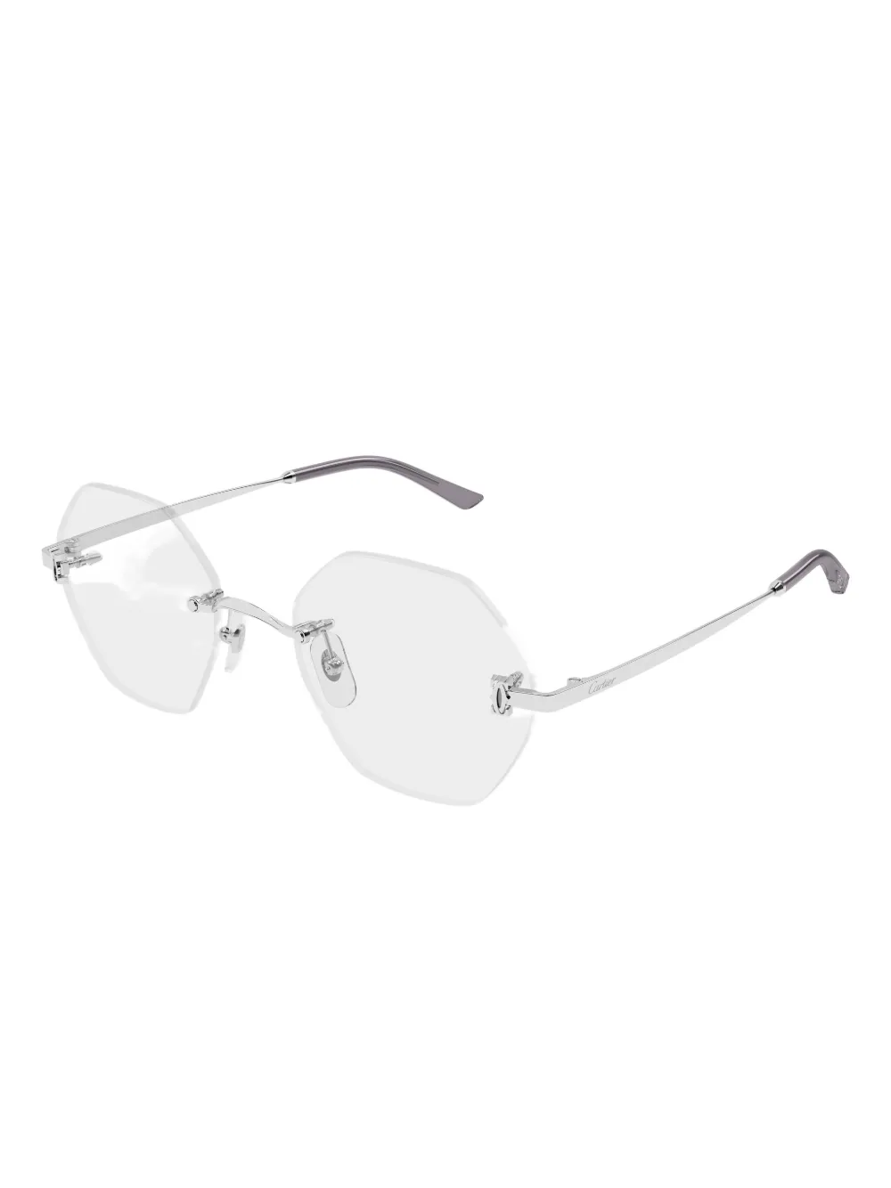 Cartier Brille Mit Geometrischem Gestell In Gray