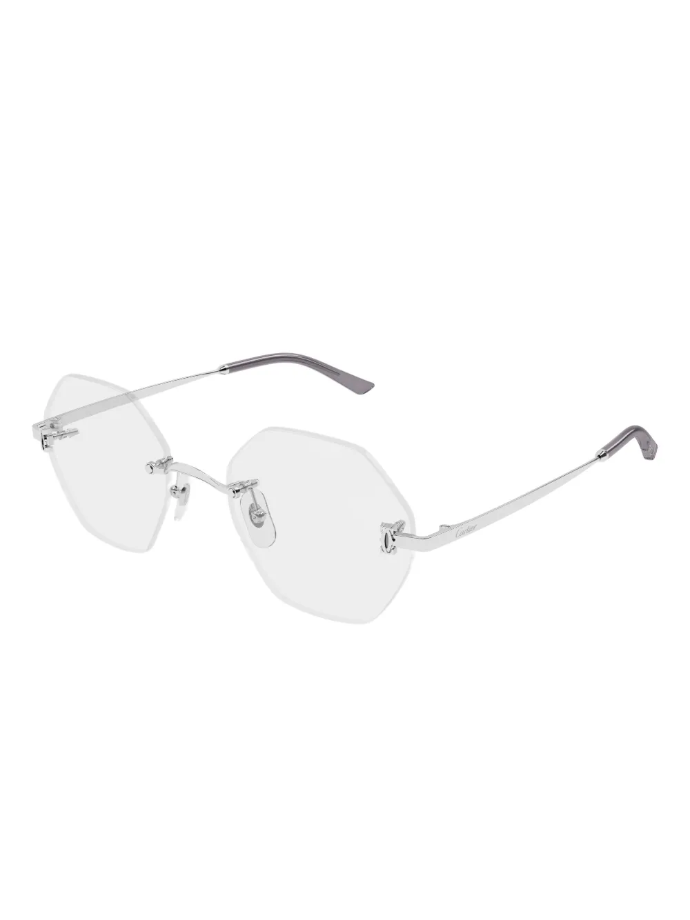 Cartier Eyewear geometric-frame glasses | Grey | Image 1