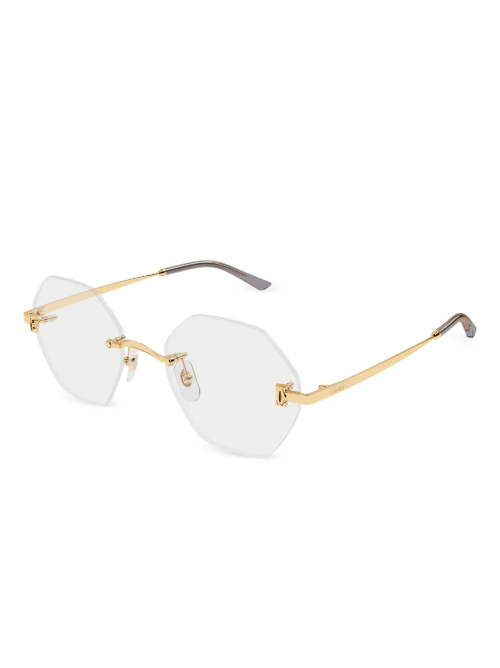 Cartier Eyewear リムレス ジオメトリックメガネフレーム - ゴールドトーン