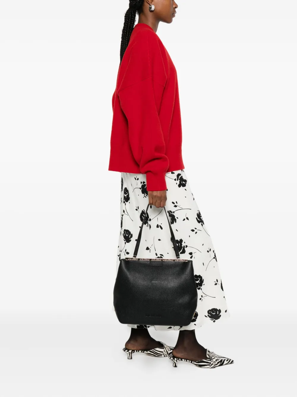 Love Moschino Schoudertas met logo - Zwart
