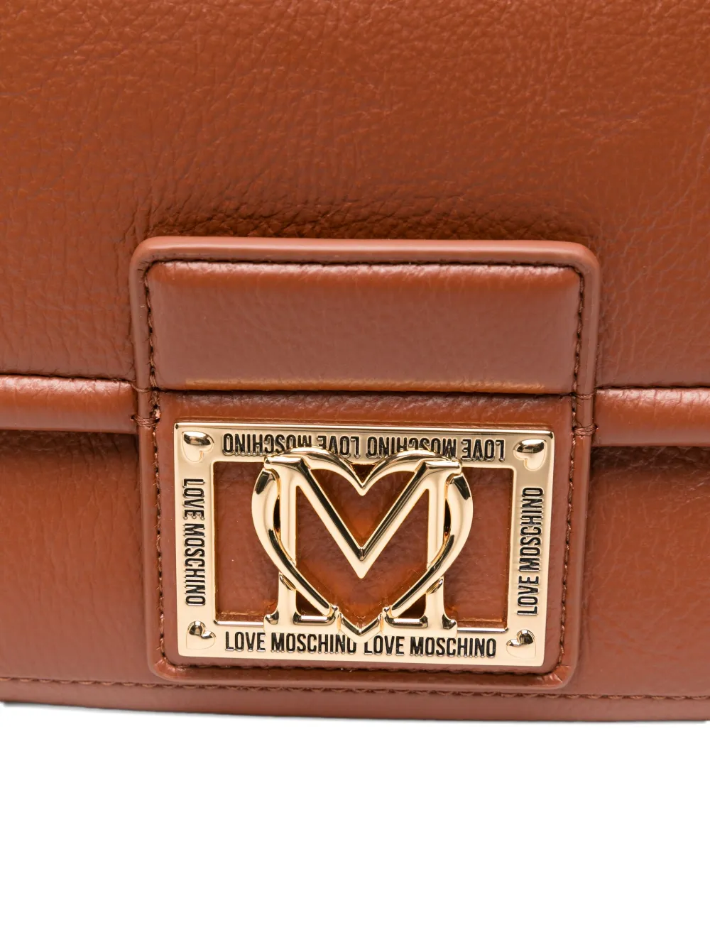 Love Moschino Locked In schoudertas met logoplakkaat Bruin
